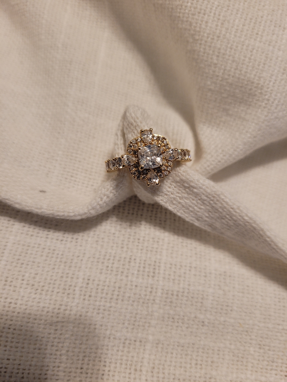 Diamonique x Kathy Levine Treasure Chest Halo Ring, Sterling Silver